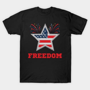 American Flag in Star Freedom T-Shirt